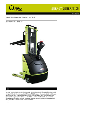 Walkie Stackers PRAMAC Lifter GX 12/35