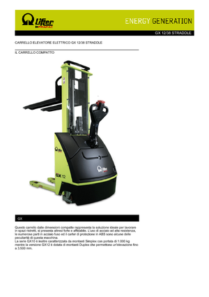 Walkie Stackers PRAMAC Lifter GX 12/38 Straddle