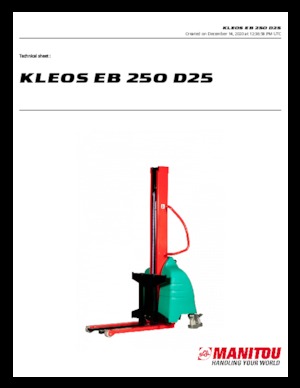El İstifleyiciler Manitou Kleos EB 250 D25