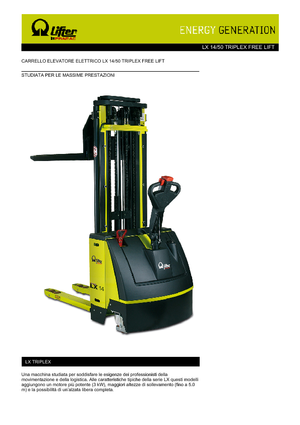 Walkie Stackers PRAMAC Lifter LX 14/50 Triplex-Free Lift
