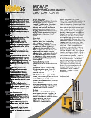 Walkie Stackers Yale MCW040-E