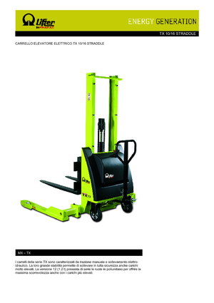 El İstifleyiciler PRAMAC Lifter TX 10/16 Straddle