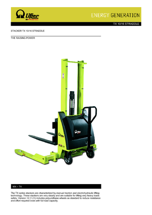 El İstifleyiciler PRAMAC Lifter TX 10/16 Straddle