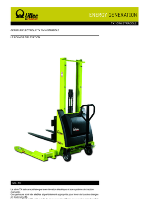 El İstifleyiciler PRAMAC Lifter TX 10/16 Straddle