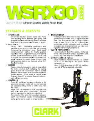 Walkie Stackers Clark WSRX 30
