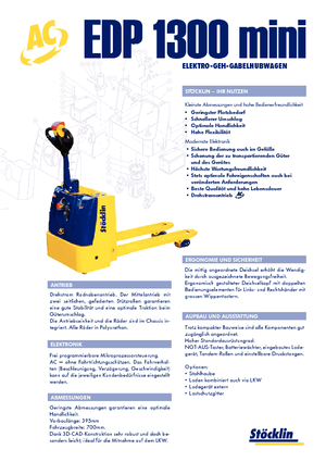 Pallet Jacks Stöcklin EDP 1300 mini
