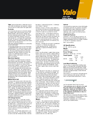 Yaya kumandalı transpalet Yale MPW060-E