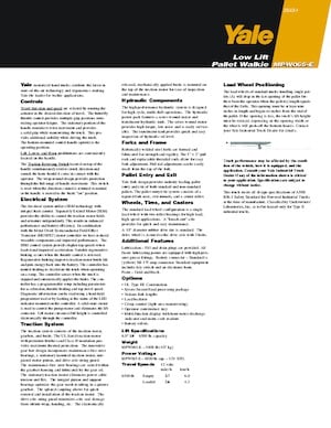 Yaya kumandalı transpalet Yale MPW065-E