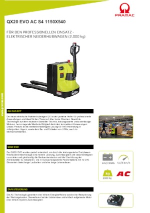 Pallet Jacks PRAMAC Lifter QX 20 EVO