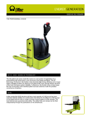 Yaya kumandalı transpalet PRAMAC Lifter QX 20