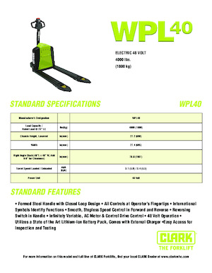 Pallet Jacks Clark WPL 40