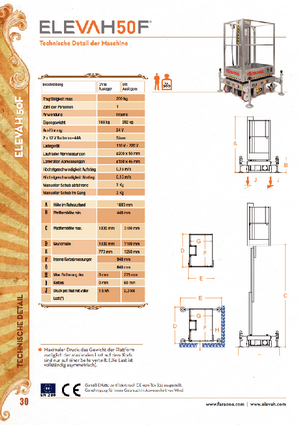 Single Vertical Mast Boom Lifts Faraone Elevah 50 F