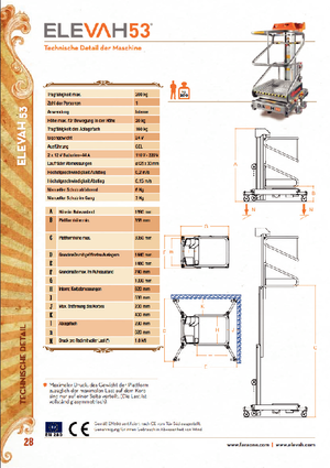 Tek Dikey Direkli Sepetli Vinçler Faraone Elevah 53