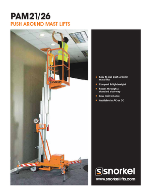 Single Vertical Mast Boom Lifts Snorkel PAM26AC