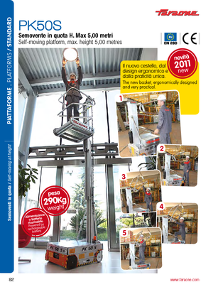 Tek Dikey Direkli Sepetli Vinçler Faraone PK 50 S