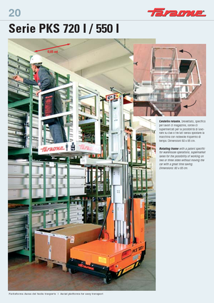 Tek Dikey Direkli Sepetli Vinçler Faraone PKS 550 I