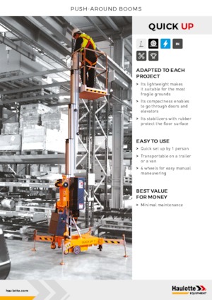 Single Vertical Mast Boom Lifts Haulotte QuickUp 7