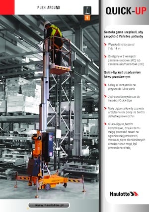 Single Vertical Mast Boom Lifts Haulotte QuickUp 7