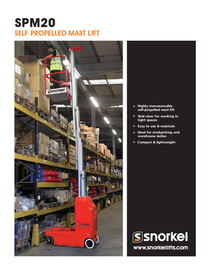 Tek Dikey Direkli Sepetli Vinçler Snorkel SPM20