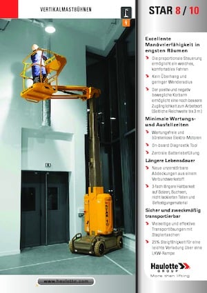 Single Vertical Mast Boom Lifts Haulotte Star 10