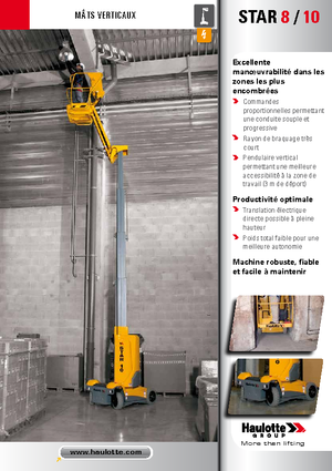 Single Vertical Mast Boom Lifts Haulotte Star 10