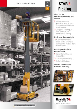 Tek Dikey Direkli Sepetli Vinçler Haulotte Star 6 Picking