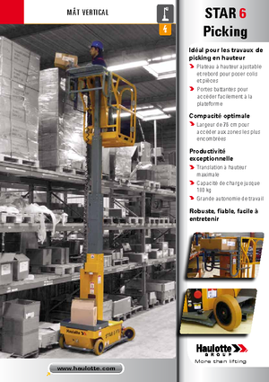 Single Vertical Mast Boom Lifts Haulotte Star 6 Picking