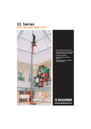 Single Vertical Mast Boom Lifts Snorkel UL25DC