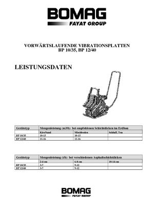 Single Direction Vibratory Plate Compactors Bomag BP 12/40