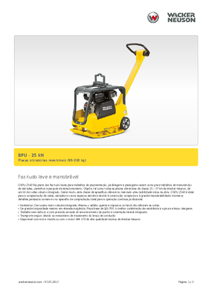 Reversible Vibratory Plate Compactors Wacker BPU 2540 A