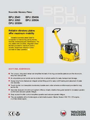 Reversible Vibratory Plate Compactors Wacker Neuson BPU2540A