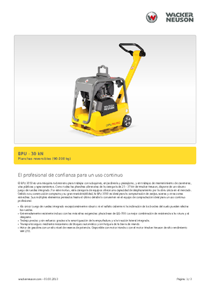 Reversible Vibratory Plate Compactors Wacker BPU 3050 A