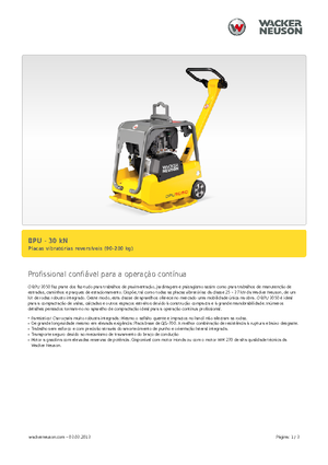 Reversible Vibratory Plate Compactors Wacker BPU 3050 A
