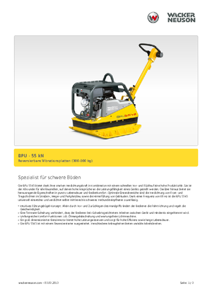 Reversible Vibratory Plate Compactors Wacker Neuson BPU5545A 
