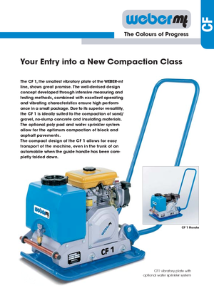 Reversible Vibratory Plate Compactors weber mt CF 1 Hd