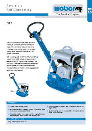 Reversible Vibratory Plate Compactors weber mt CR 1 R