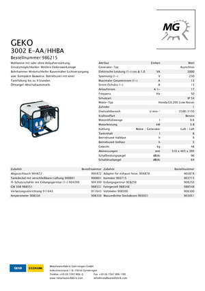 Benzinli Jeneratörler Geko ® 3002 E-AA/HHBA*