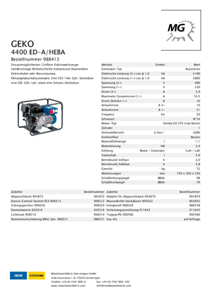 Benzinli Jeneratörler Geko ® 4400 ED-A/HEBA