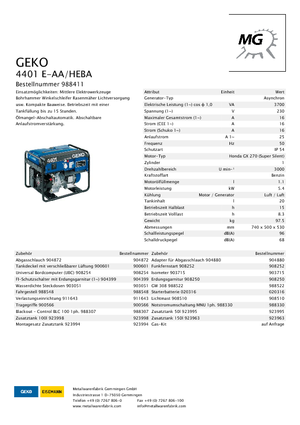 Gasoline Power Generators Geko ® 4401 E-AA/HEBA