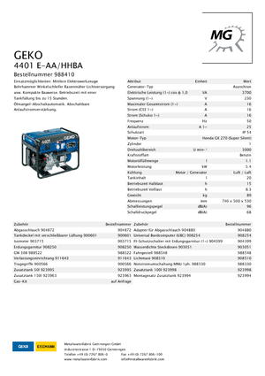 Gasoline Power Generators Geko ® 4401 E-AA/HHBA