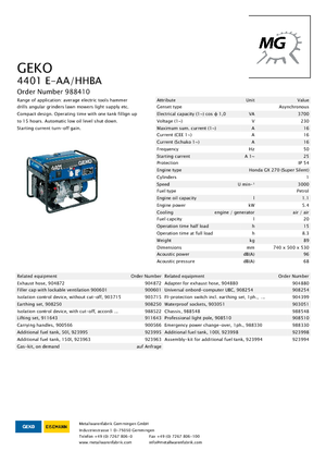 Benzinli Jeneratörler Geko ® 4401 E-AA/HHBA