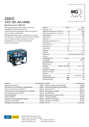 Benzinli Jeneratörler Geko ® 5401 ED-AA/HHBA