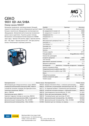 Gasoline Power Generators Geko ® 9001 ED-AA/SHBA