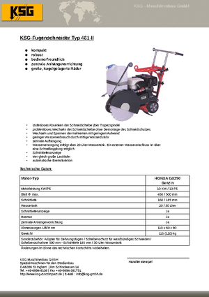 Zemin Testeresi KSG-Maschinenbau KSG 461
