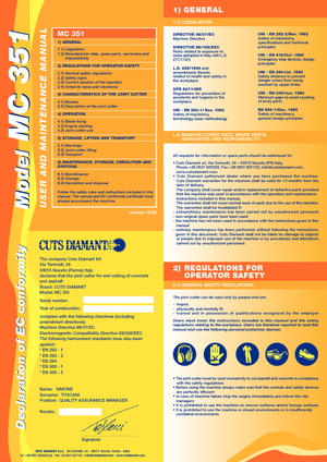 Floor Saws Cuts Diamant MC 351 HD