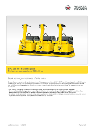 Single Direction Vibratory Plate Compactors Wacker Neuson Koppelsatz für 2 x DPU 100-70