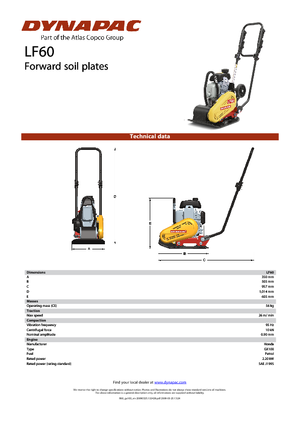 Single Direction Vibratory Plate Compactors Dynapac LF 60