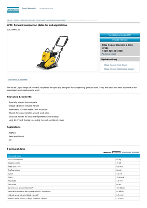 Single Direction Vibratory Plate Compactors Atlas Copco LF 80