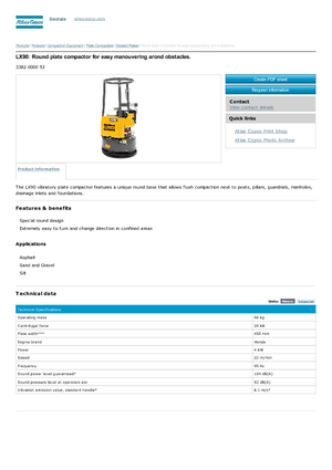 Single Direction Vibratory Plate Compactors Atlas Copco LX 90