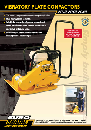 Single Direction Vibratory Plate Compactors Shatal PC 1613